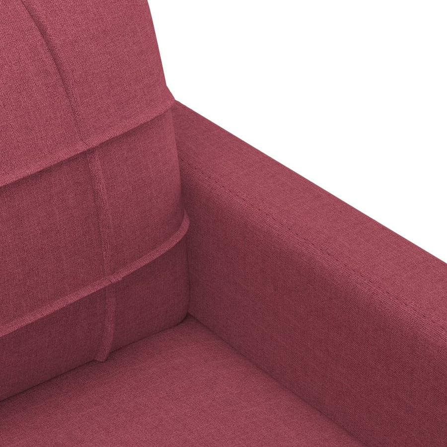 4-Delige Loungeset Met Kussens Stof Wijnrood met kussens en voetenbankje