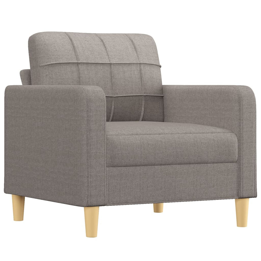 4-Delige Loungeset Met Kussens Stof Taupe met kussens en voetenbankje