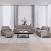 Loungeset 4-delig stof taupe