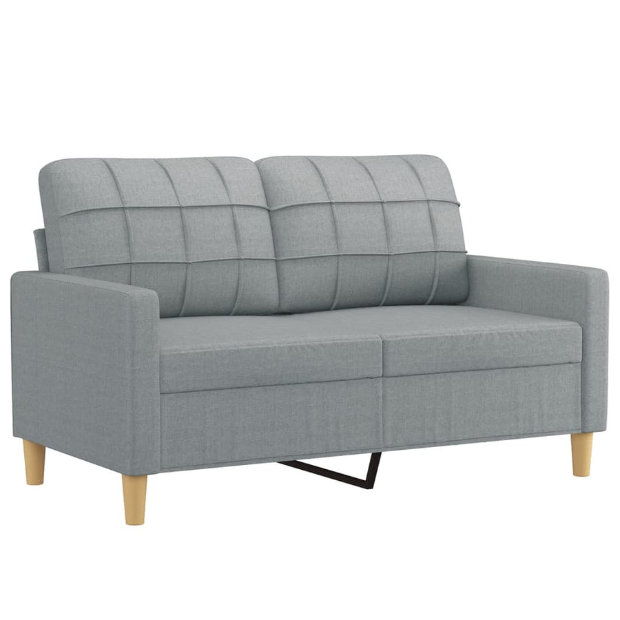 2-delige Loungeset met kussens stof lichtgrijs Lichtgrijs met kussens