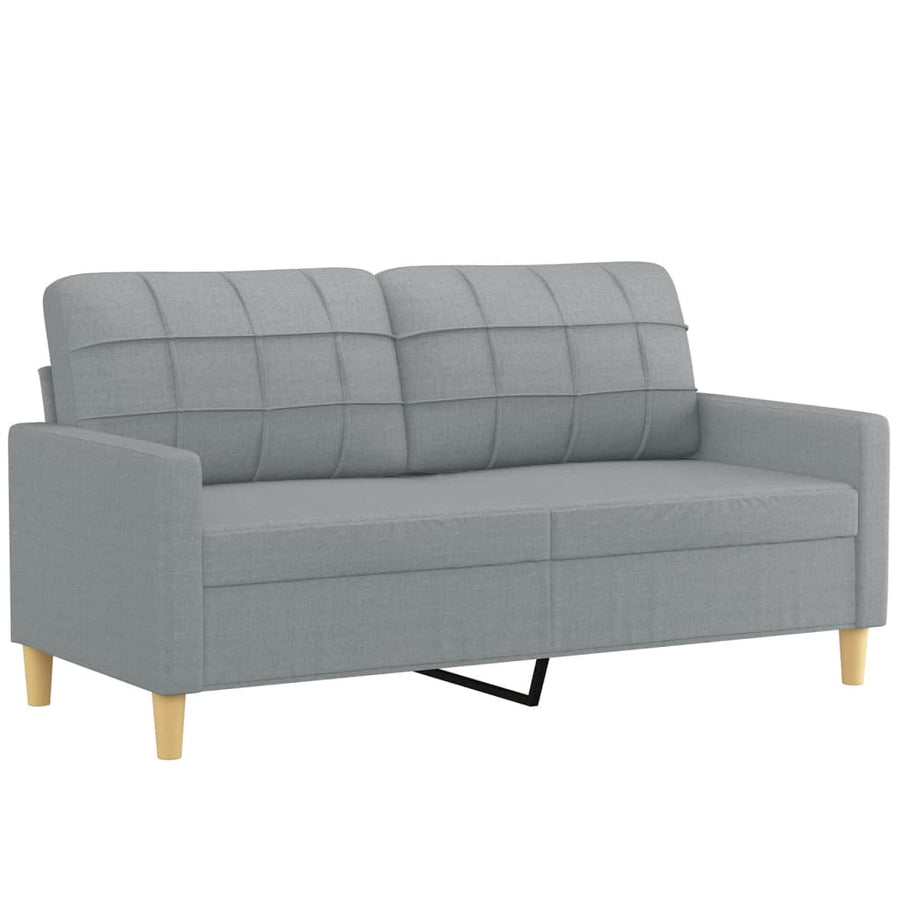2-delige Loungeset met kussens stof lichtgrijs Lichtgrijs met kussens