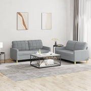 Loungeset 2-delig stof lichtgrijs