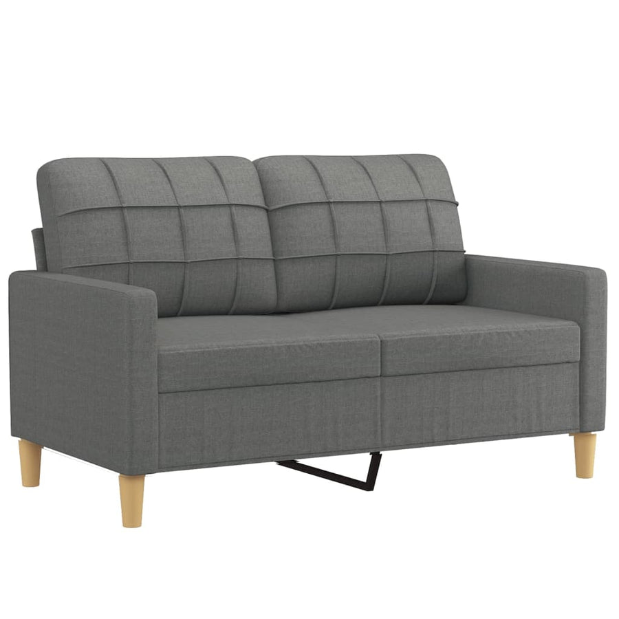 2-delige Loungeset met kussens stof donkergrijs Donkergrijs met kussens