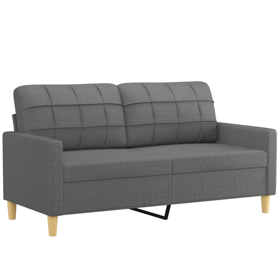 2-delige Loungeset met kussens stof donkergrijs Donkergrijs met kussens