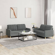 Loungeset 2-delig donkergrijs stof