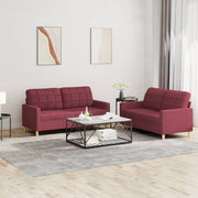 Loungeset 2-delig stof wijnrood 158x77x80 cm