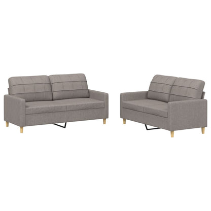 2-Delige Loungeset Stof Taupe met kussens
