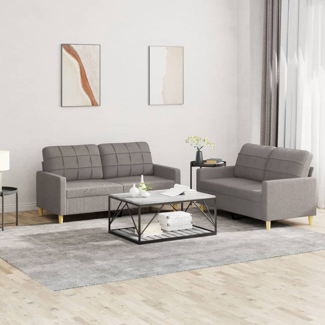 2-Delige Loungeset Stof Taupe met kussens