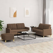 Loungeset 4-delig stof bruin