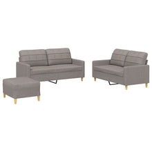 3-Delige Loungeset Met Kussens Stof Taupe met kussens en voetenbankje