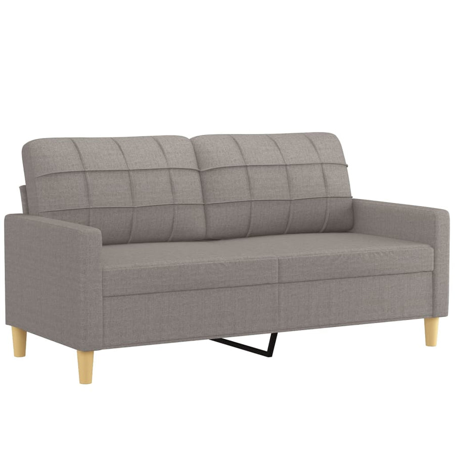 3-Delige Loungeset Met Kussens Stof Taupe met kussens en voetenbankje