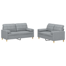 2-Delige Loungeset Stof Lichtgrijs met kussens