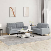 Loungeset 2-delig stof lichtgrijs 138-158x77x80 cm