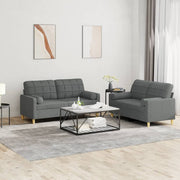 Loungeset 2-delig stof donkergrijs