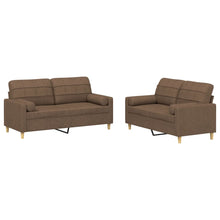 2-Delige Loungeset Stof Bruin met kussens