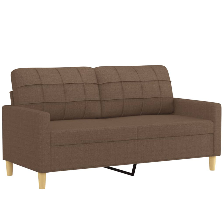 2-Delige Loungeset Stof Bruin met kussens