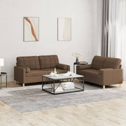 Loungeset 2-delig stof bruin