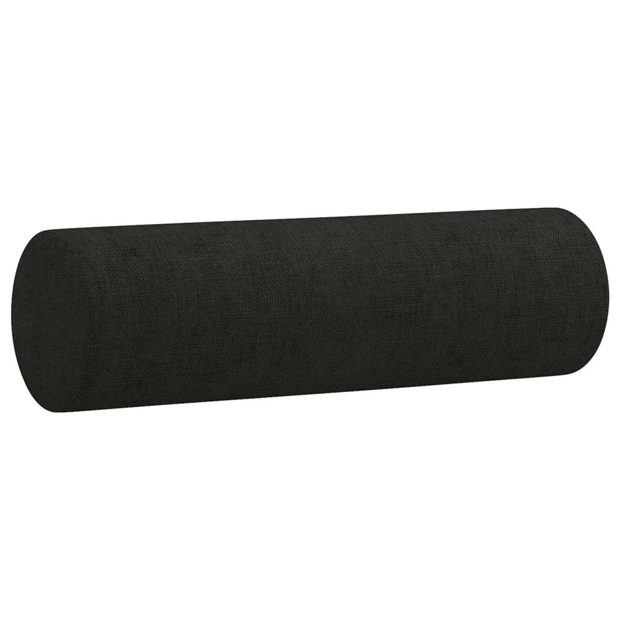 2-delige Loungeset met kussens stof zwart Zwart met kussens