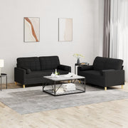 Loungeset 2-delig stof zwart