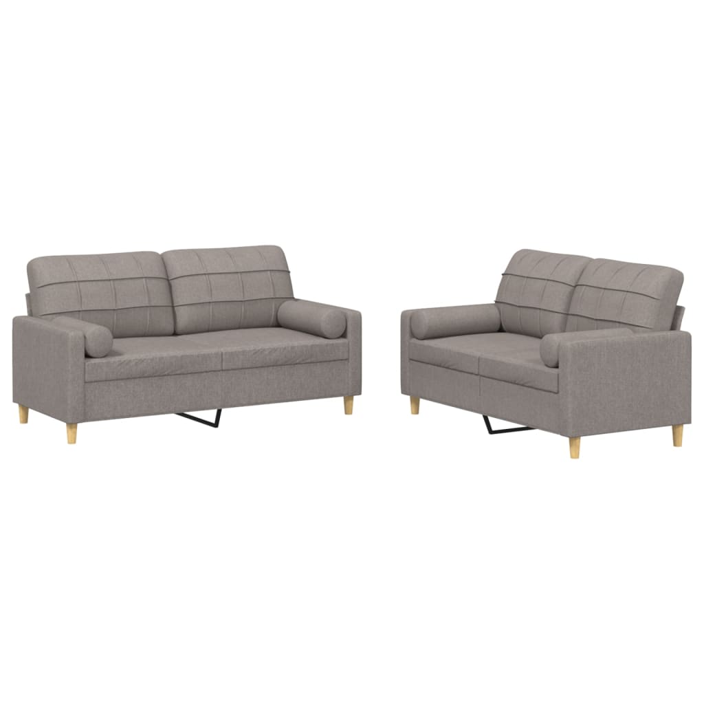 2-Delige Loungeset Stof Taupe met kussens