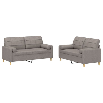 2-Delige Loungeset Stof Taupe met kussens