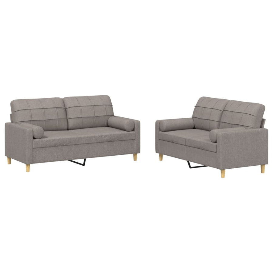 2-Delige Loungeset Stof Taupe met kussens