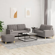 Loungeset 3-delig stof taupe