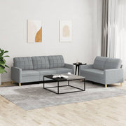 Loungeset 2-delig stof lichtgrijs