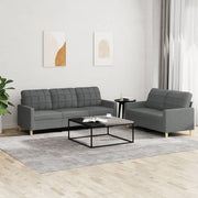 Loungeset 2-delig stof donkergrijs