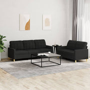 Loungeset 2-delig stof zwart