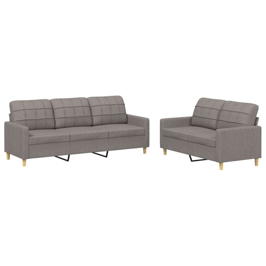 2-Delige Loungeset Stof Taupe met kussens