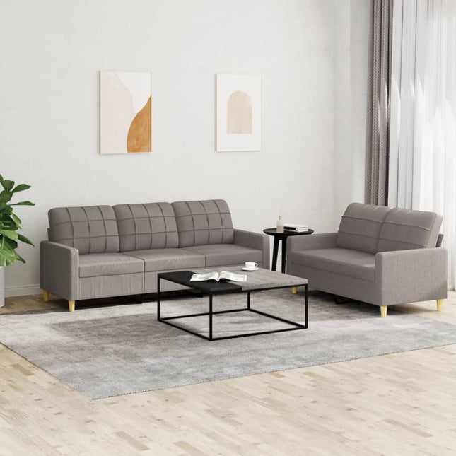 2-Delige Loungeset Stof Taupe met kussens