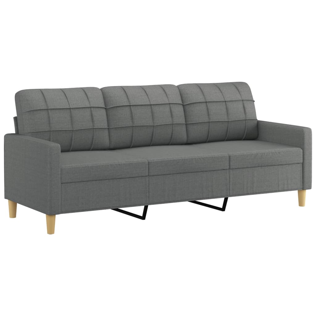 3-delige Loungeset met kussens stof donkergrijs Donkergrijs