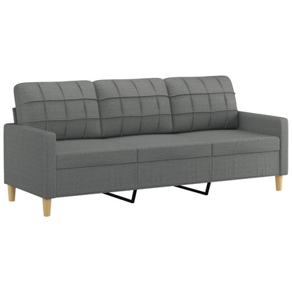 3-delige Loungeset met kussens stof donkergrijs Donkergrijs