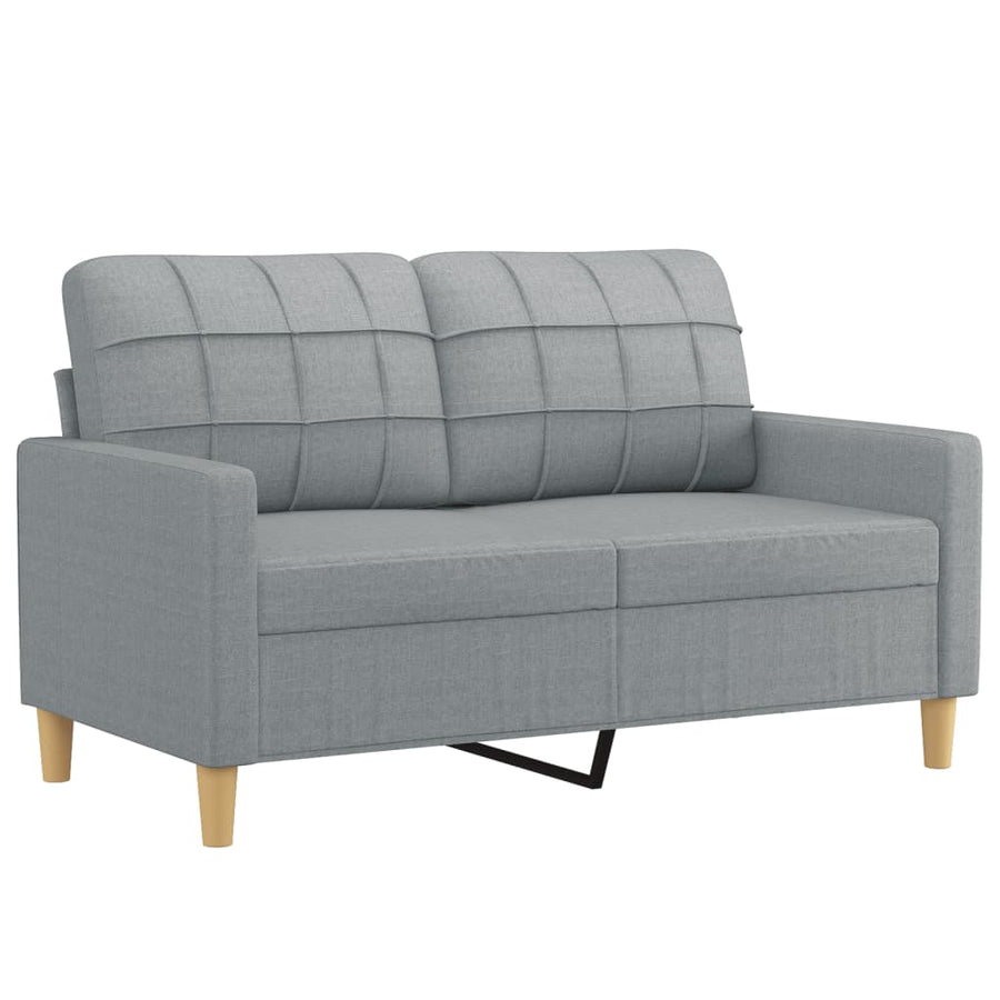2-Delige Loungeset Stof Lichtgrijs met kussens