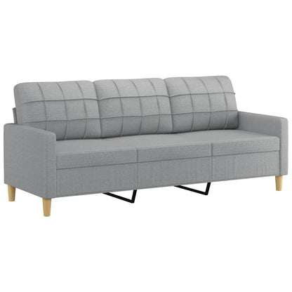 2-Delige Loungeset Stof Lichtgrijs met kussens