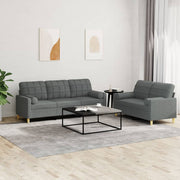 Loungeset 2-delig stof donkergrijs