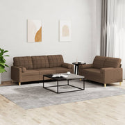 Loungeset 2-delig stof bruin