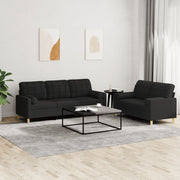 Loungeset 2-delig stof zwart