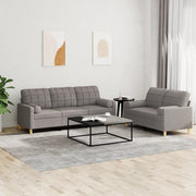 Loungeset 2-delig stof taupe