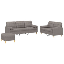 3-delige Loungeset met kussens stof taupe Taupe