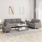 3-delige Loungeset met kussens stof taupe Taupe