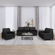 Loungeset 3-delig kunstleer zwart