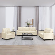 Loungeset 3-delig kunstleer crème