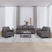 Loungeset kunstleer grijs 3-delig