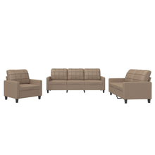 3-Delige Loungeset Kunstleer Cappuccino met kussens