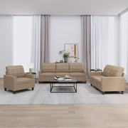 Loungeset 3-delig kunstleer cappuccino
