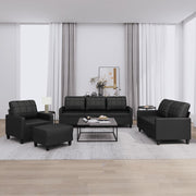 Loungeset 4-delig kunstleer zwart
