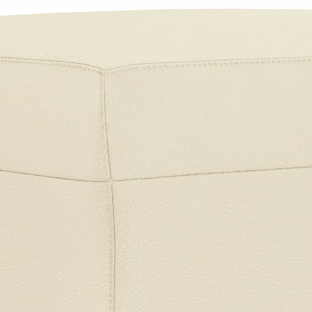 4-delige Loungeset met kussens kunstleer crème Crème met kussens en voetenbankje