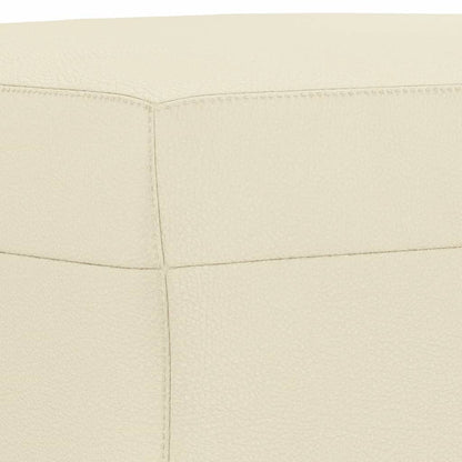 4-delige Loungeset met kussens kunstleer crème Crème met kussens en voetenbankje